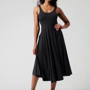 ATHLETA BLACK SANTORINI MIDI DRESS